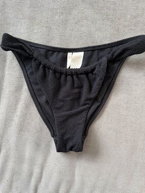 Gianni Bini Black Textured Bikini Bottoms